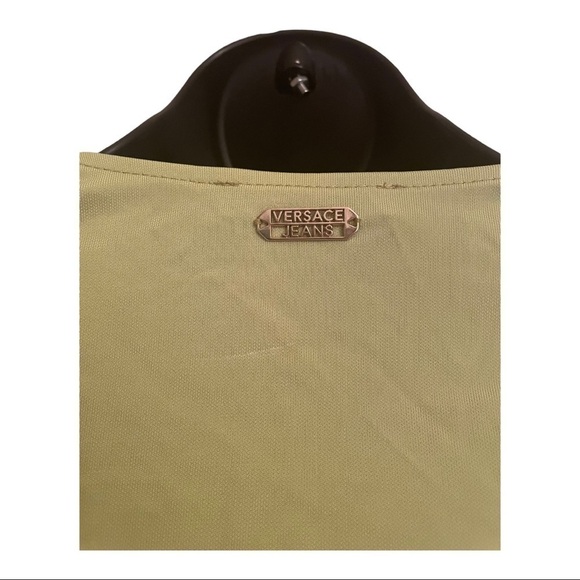 versace JEANS COUTURE Green Mock Neck Long Sleeve Top - Picture 10 of 11